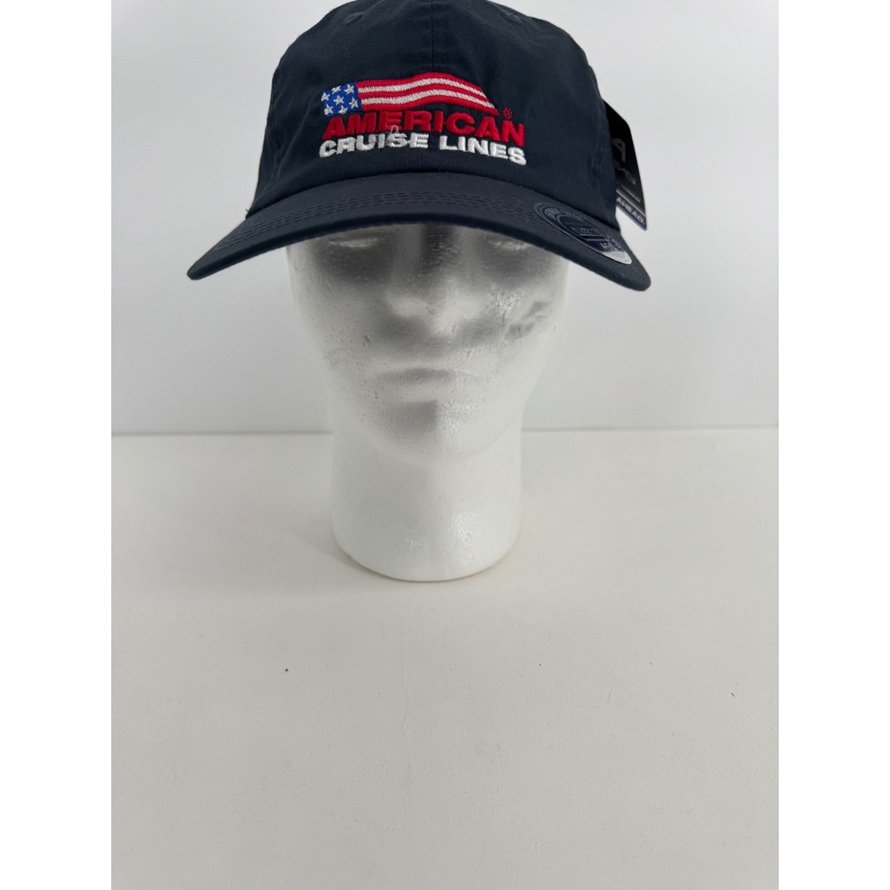 American Cruise Lines Ahead USA Lightweight Cotton Navy Blue Baseball Cap Hat